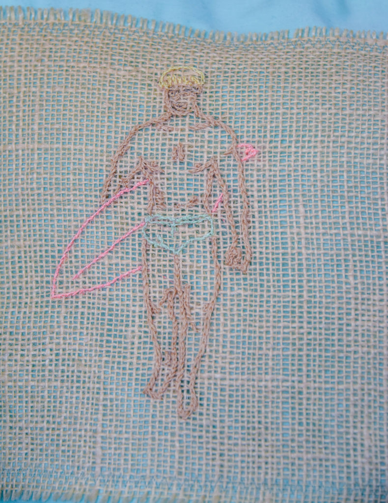 Beach Pillow Embroidery