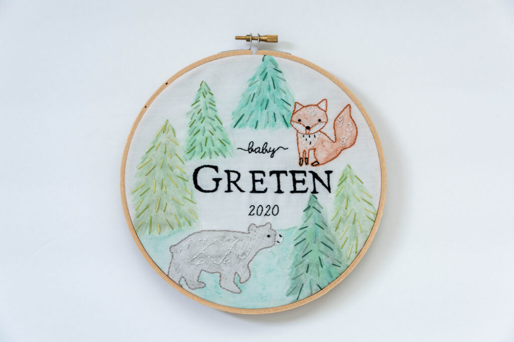 Baby Forest Animals Embroidery Hoop