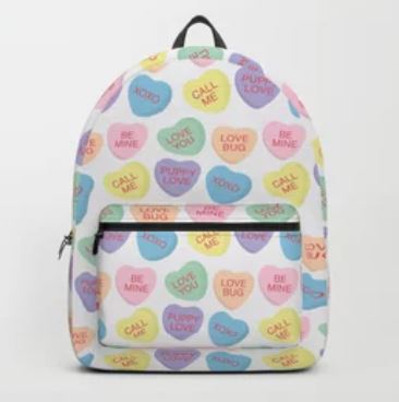 Illustrated Conversation Heart Candy Backpack