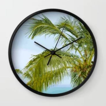 Palm Tree Illustration Clock