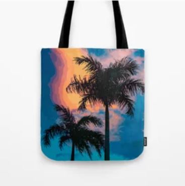 Palm Tree Illustration Tote Bag
