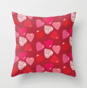 Valentines Balloon Illustrated Pillow