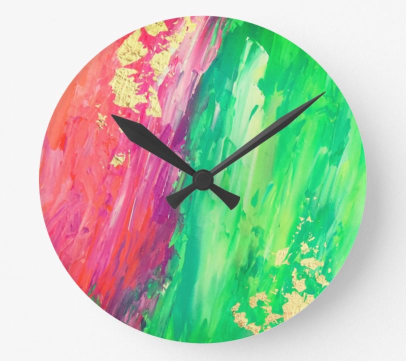 Abstract Acrylic Painting Clock