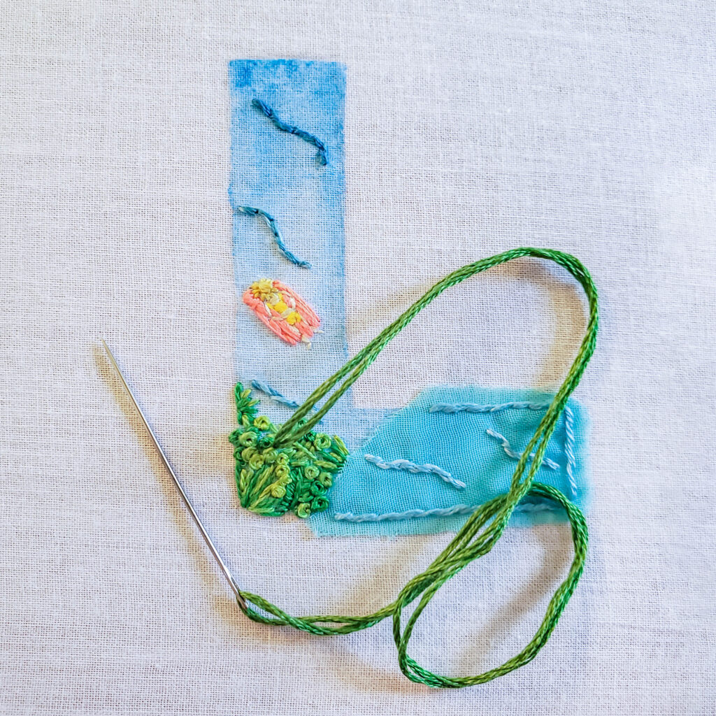 Embroidered Tropical Ocean Letter