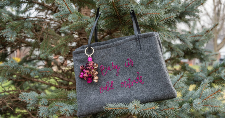 Embroidered Baby it's Cold Outside Purse