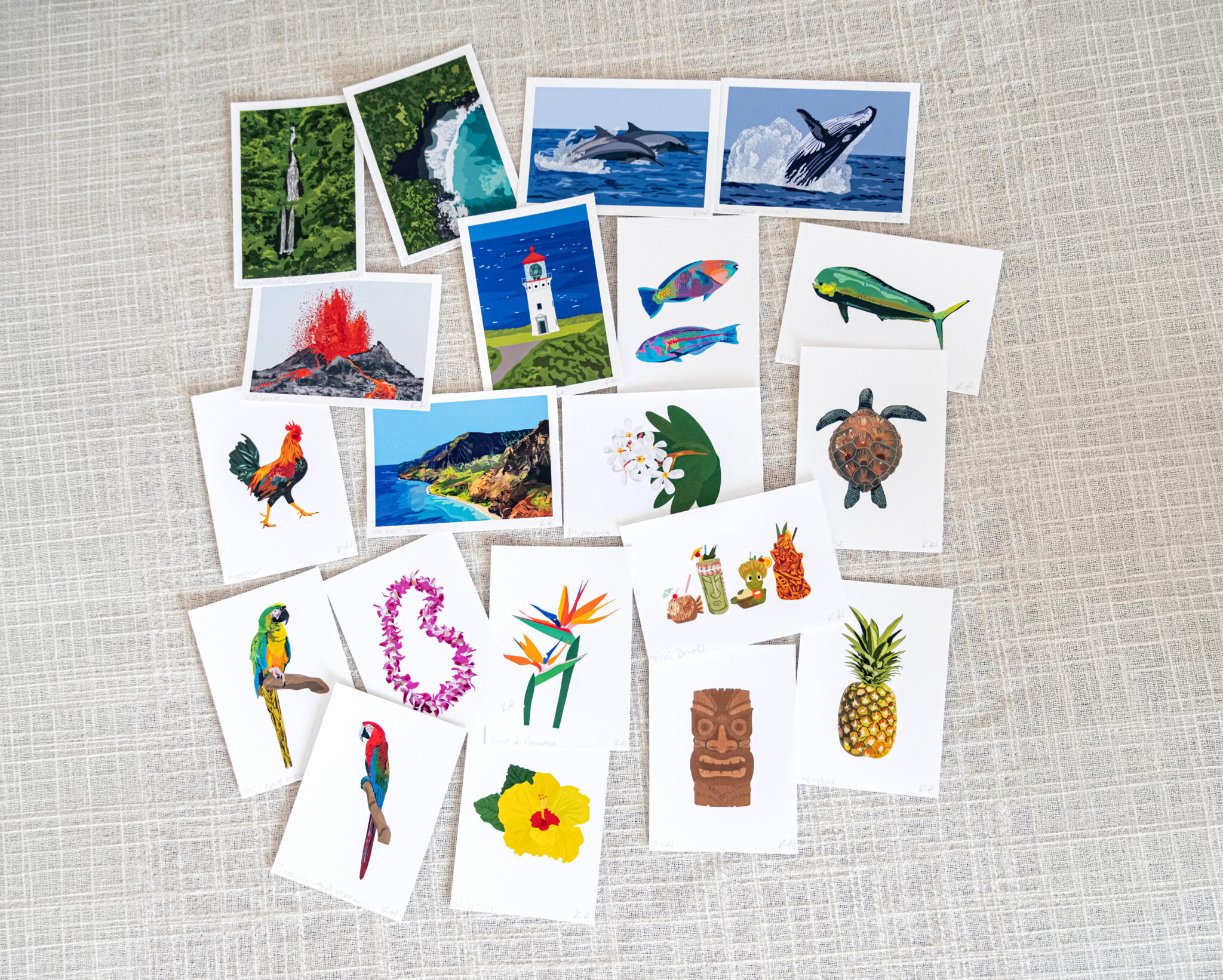 Hawaii Illustrated Mini Art Prints