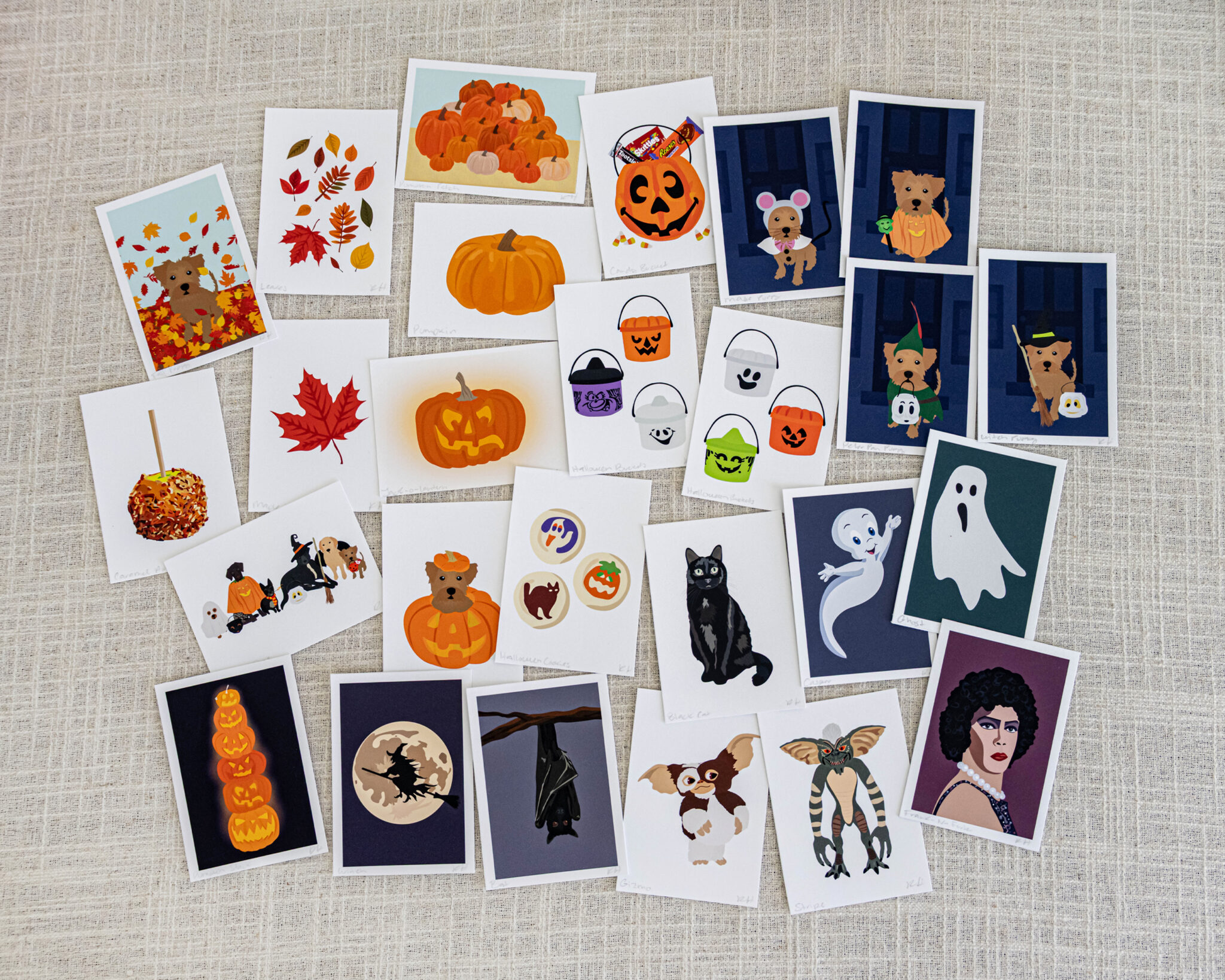 Fall Halloween Mini Art Prints